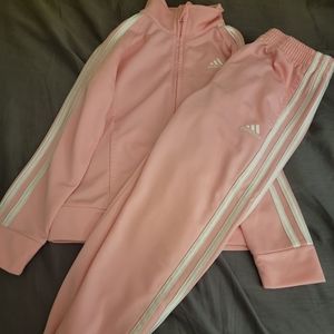 Toddler girl pink Adidas track suit